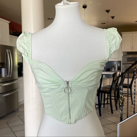 NWT Oh Polly Corset/Bustier Seafoam Top - Picture 2 of 2